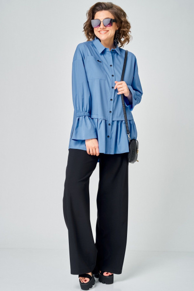 Блуза EVA GRANT 7080-1 голубой - фото 15