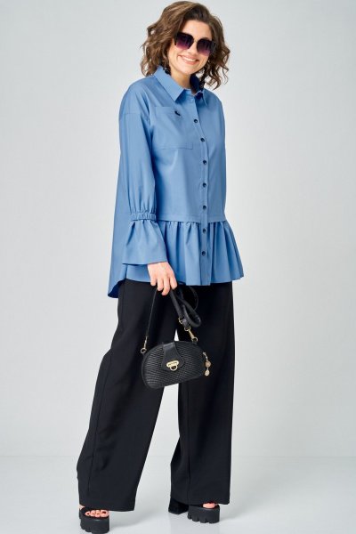 Блуза EVA GRANT 7080-1 голубой - фото 14