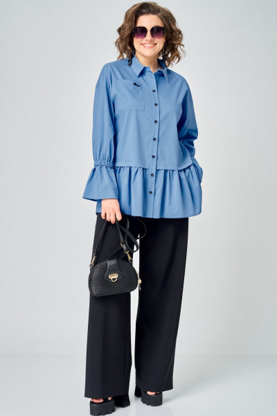 Блуза EVA GRANT 7080-1 голубой - фото 13