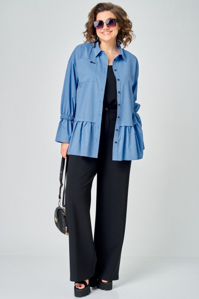 Блуза EVA GRANT 7080-1 голубой - фото 12