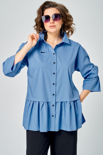 Блуза EVA GRANT 7080-1 голубой - фото 6