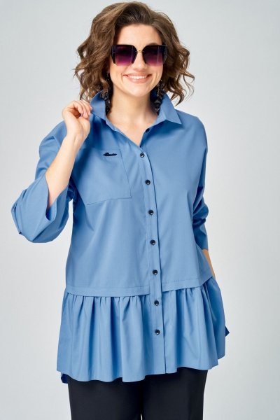 Блуза EVA GRANT 7080-1 голубой - фото 5