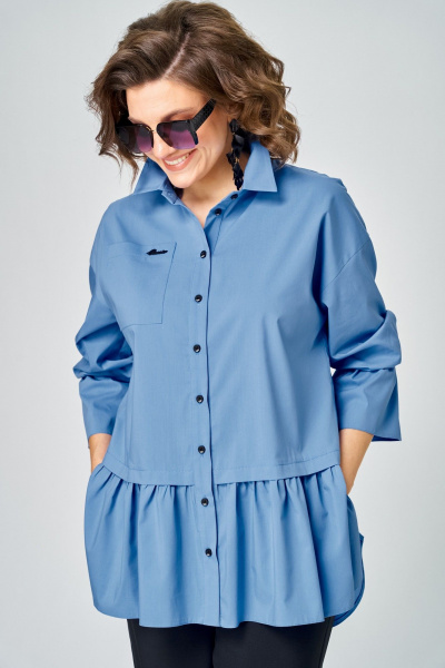 Блуза EVA GRANT 7080-1 голубой - фото 4