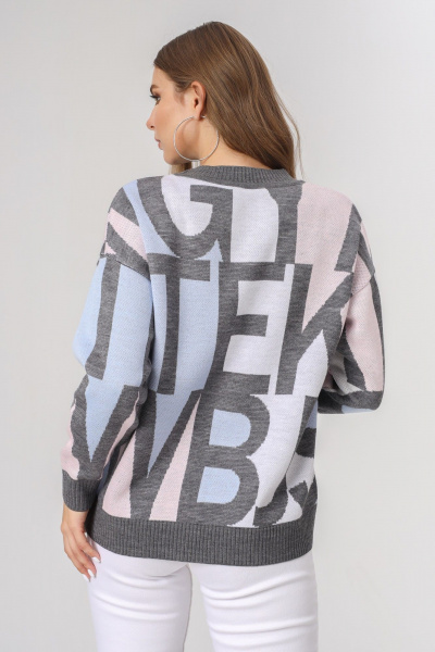 Джемпер BONADI BS18 серый-голубой - фото 2