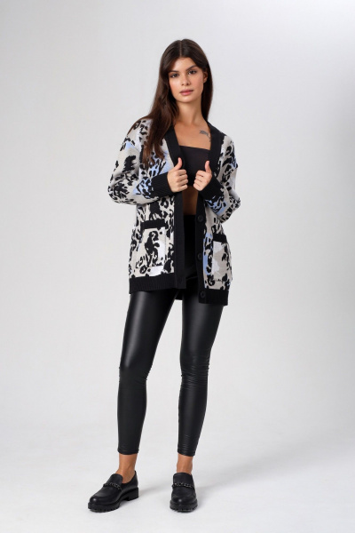 Кардиган BONADI BS43 черный-голубой - фото 7