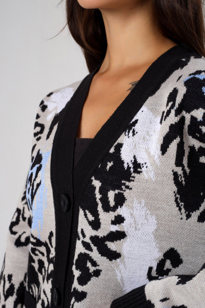 Кардиган BONADI BS43 черный-голубой - фото 6