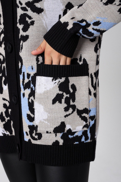 Кардиган BONADI BS43 черный-голубой - фото 5