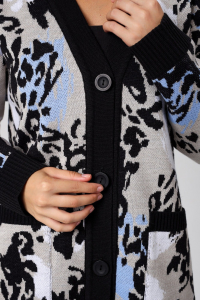 Кардиган BONADI BS43 черный-голубой - фото 4