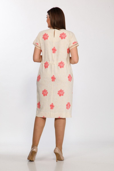 Платье Lady Style Classic 2277/3 молоко-коралл - фото 2