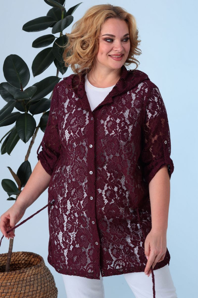 Блуза Anastasia 593 бордо - фото 2