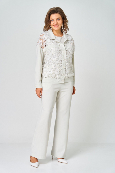 Брюки, жакет, топ Svetlana-Style 5033 зелено-бежевый - фото 4