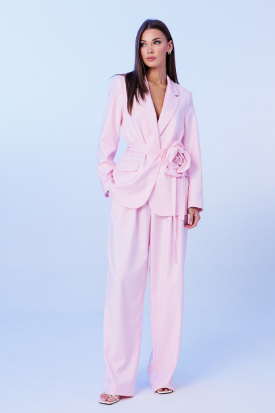 Брюки, жакет, пояс Ларс Стиль 1199 розовый - фото 1