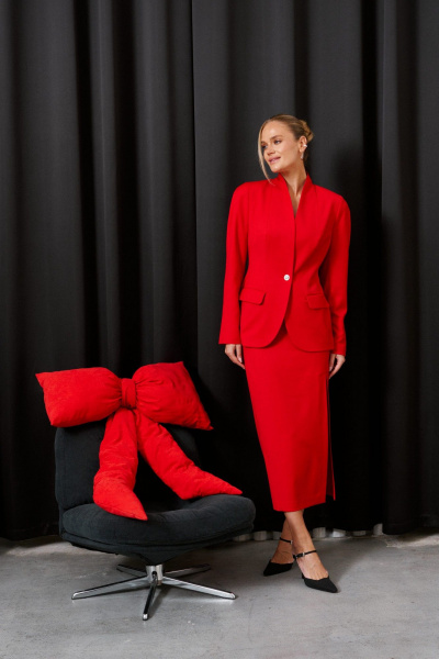 Жакет, юбка Prestige 5643 красный - фото 6