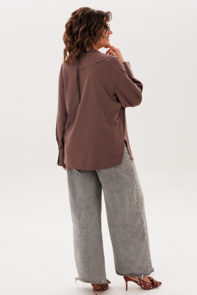 Блуза Anelli 1679 молочный-шоколад - фото 10