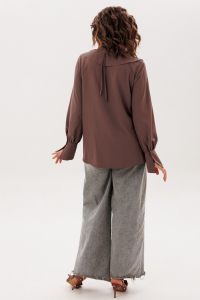 Блуза Anelli 1679 молочный-шоколад - фото 6