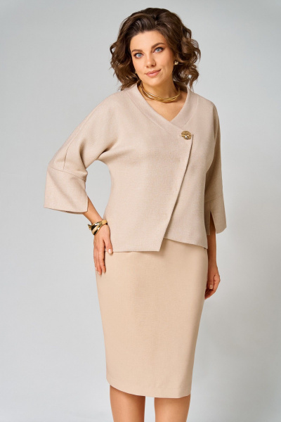 Жакет, юбка Мишель стиль 1346 бежевый - фото 5