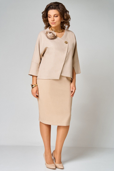 Жакет, юбка Мишель стиль 1346 бежевый - фото 2