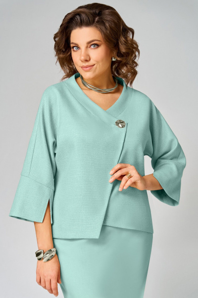 Жакет, юбка Мишель стиль 1346 бирюзовый - фото 4