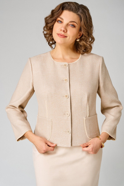 Жакет, юбка Мишель стиль 1349 песочный - фото 6