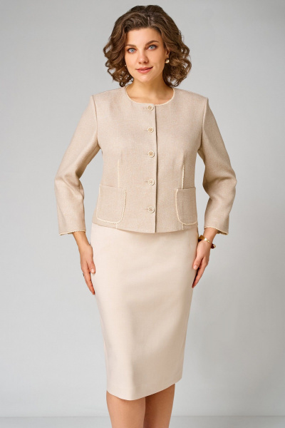 Жакет, юбка Мишель стиль 1349 песочный - фото 5