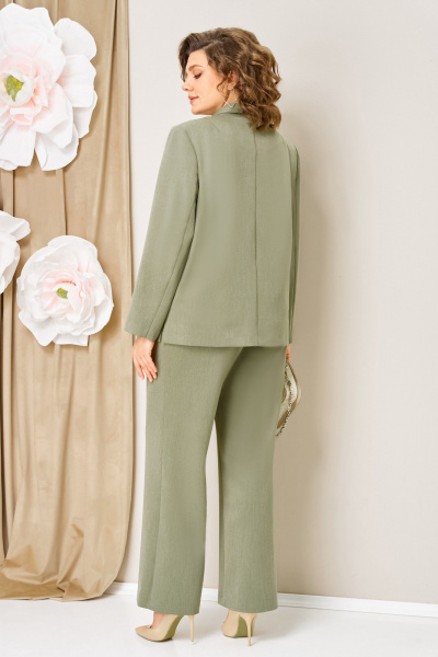 Блуза, брюки, жакет VOLNA 1462 олива - фото 7