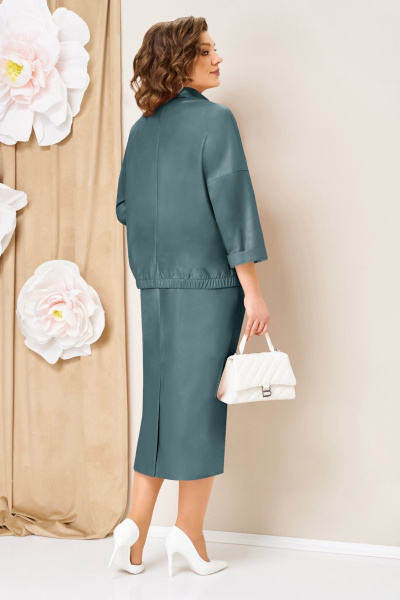 Блуза, жакет, юбка VOLNA 1464 мятно-изумрудный - фото 6