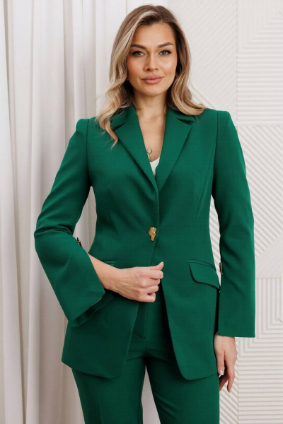 Брюки, жакет Мода Юрс 26-2960 темно-зеленый - фото 3