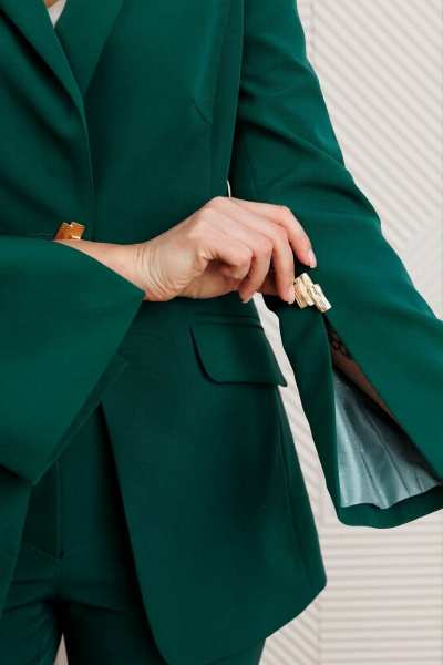 Брюки, жакет Мода Юрс 26-2960 темно-зеленый - фото 2