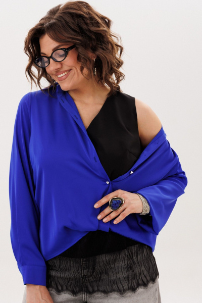 Блуза Anelli 1663 ослепительно-синий - фото 1