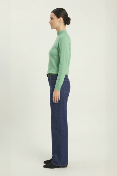 Демисезонный свитер прямого силуэта реглан с двойной стойкой Полесье С3316-15 5С1754-Д43 158,164 малахитовый_зеленый_16-5917 - фото 1