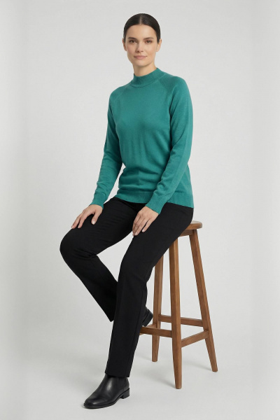 Демисезонный зеленый свитер реглан с двойной стойкой Полесье С3316-15 5С1754-Д43 170,176 испанский - фото 5