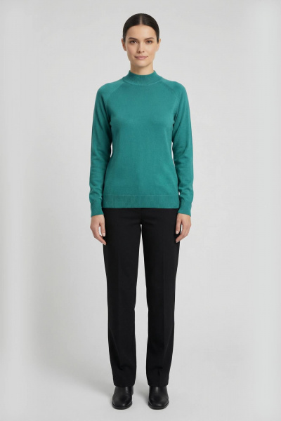 Демисезонный зеленый свитер реглан с двойной стойкой Полесье С3316-15 5С1754-Д43 170,176 испанский - фото 2