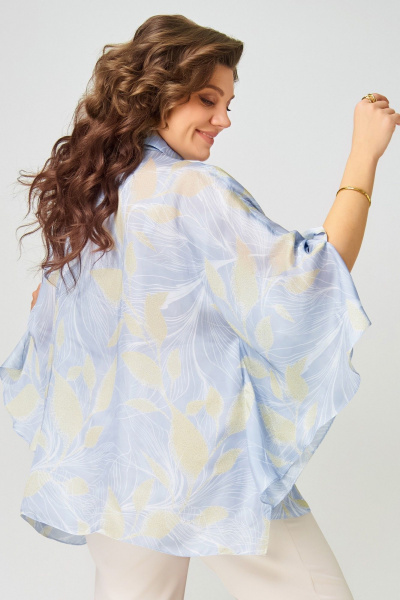Блуза Fita 203412 бежево-голубой - фото 8