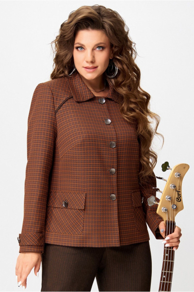 Жакет Fita 20753 терракот + коричневый - фото 3