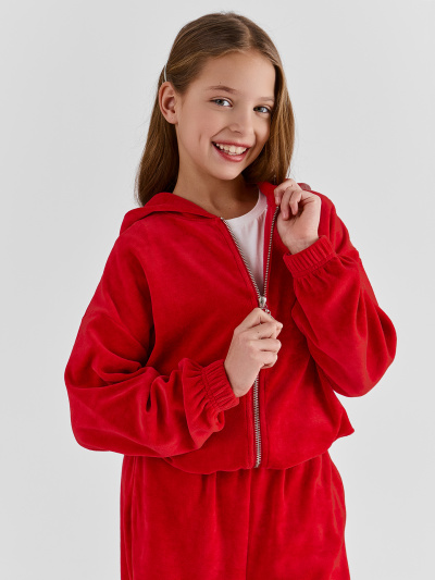 Брюки, толстовка Mark Formelle 397755/25-39268П-3-3 спелая_вишня_печать_1сл_аппликация_из_страз_спинк - фото 3