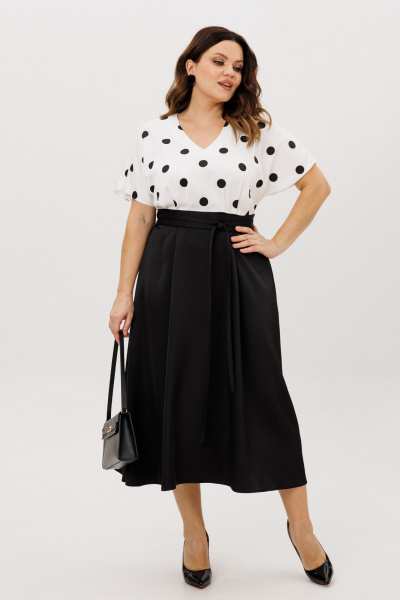 Платье ANIDEN 721-3 черно-белый - фото 1