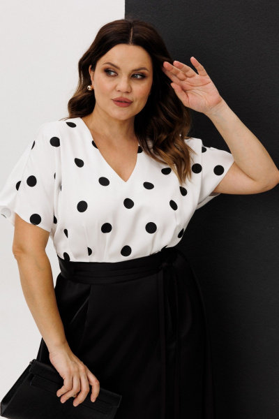 Брошь, платье ANIDEN 721-5 черно-белый - фото 4