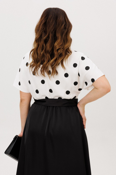 Брошь, платье ANIDEN 721-5 черно-белый - фото 6