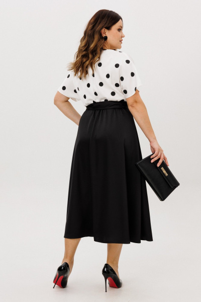 Брошь, платье ANIDEN 721-5 черно-белый - фото 5