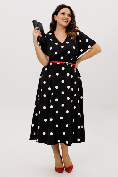 Платье ANIDEN 721-4 черно-белый - фото 2