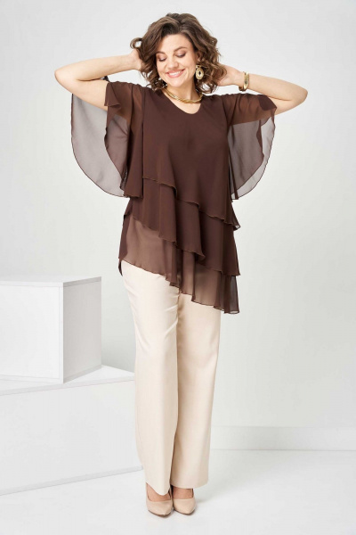 Туника Асолия 4100 коричневый - фото 8