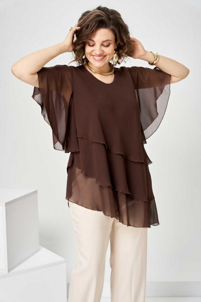 Туника Асолия 4100 коричневый - фото 5