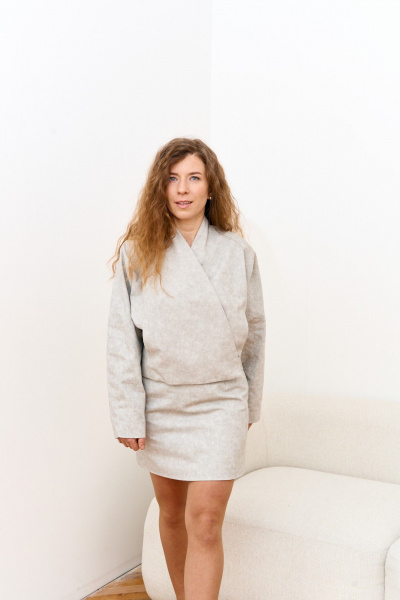 Юбка FAMA 24120-1 серый - фото 4