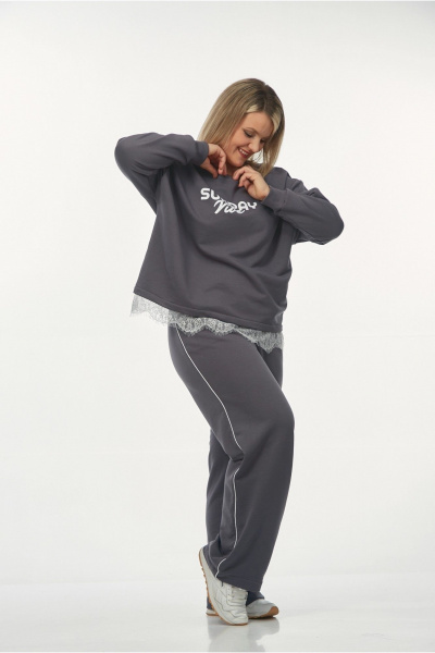 Брюки, джемпер OVERYOU М239 графит - фото 7