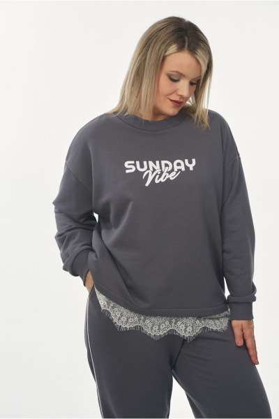 Брюки, джемпер OVERYOU М239 графит - фото 4