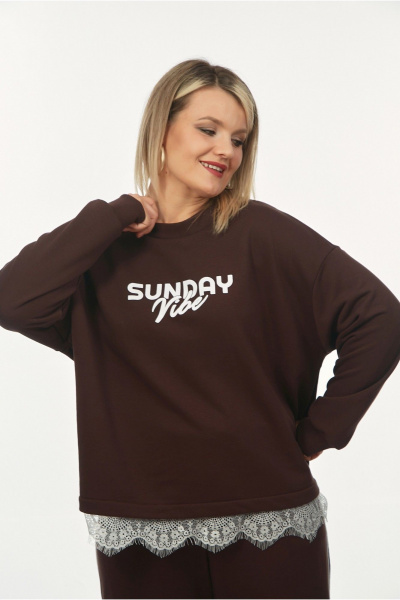 Брюки, джемпер OVERYOU М239/1 шоколадный - фото 2