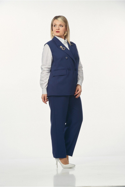 Брюки, жилет OVERYOU М241 синий - фото 2