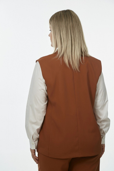 Брюки, жилет OVERYOU М241/1 миндаль - фото 6