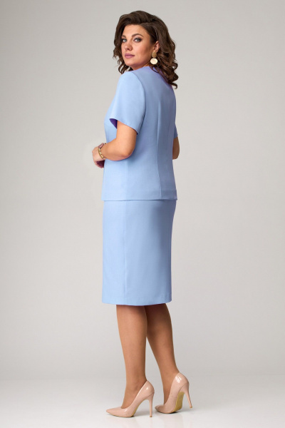 Жакет, юбка Мишель стиль 1057-2 голубой - фото 3