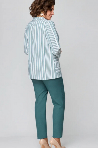 Блуза, брюки, жакет Мишель стиль 1133-3 изумруд - фото 6
